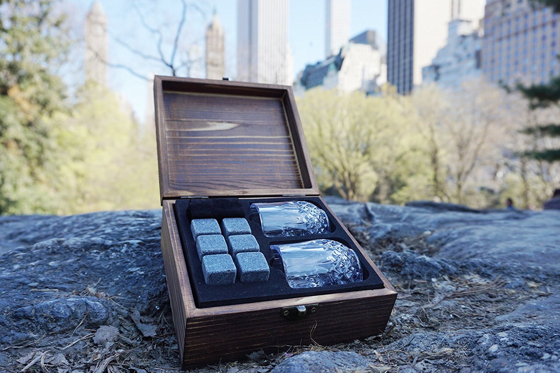 Granite Ice Stones and Crystal Glasses Set — view 2