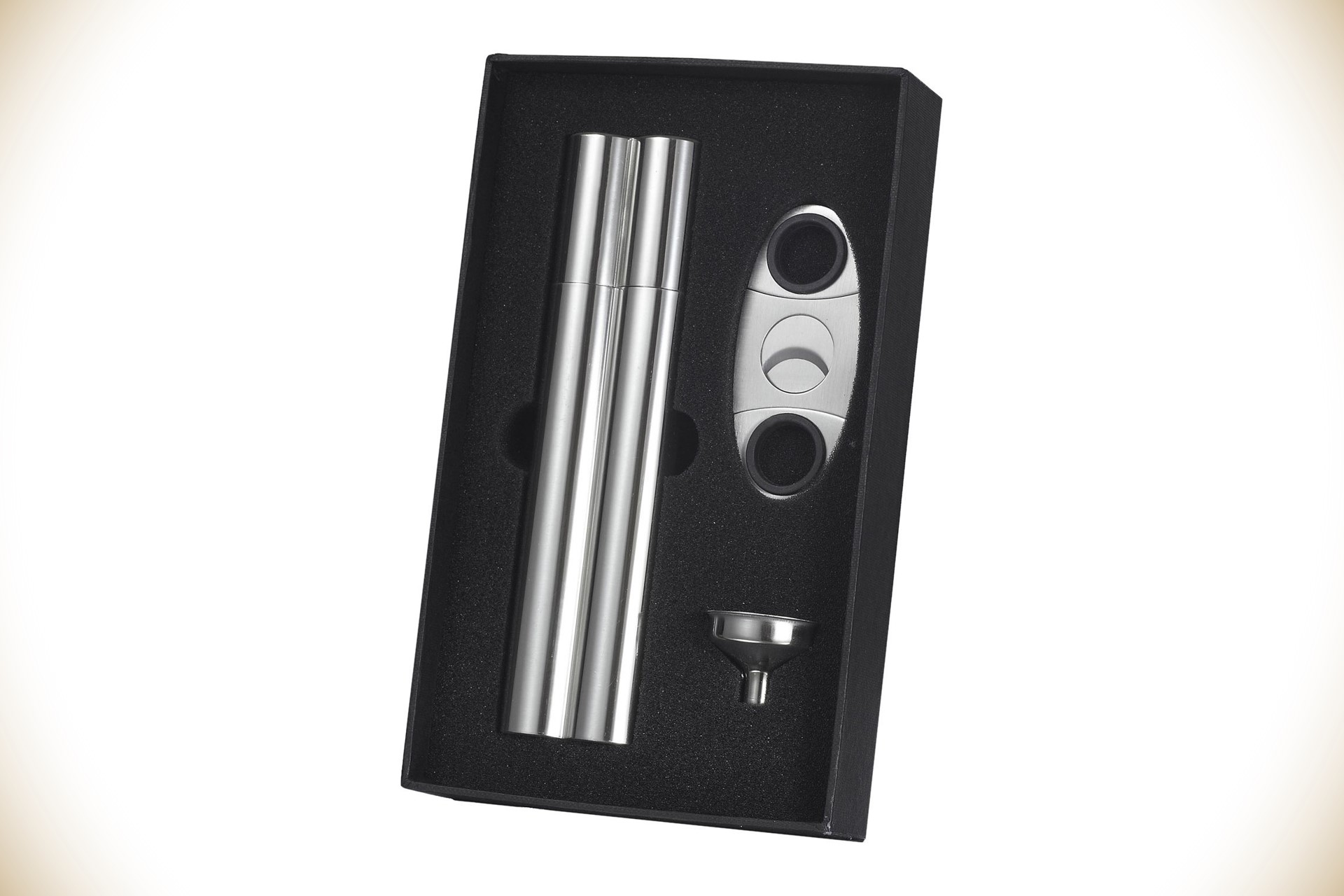 Visol “Paramount” Cigar Case, Flask and Cigar Cutter Set
