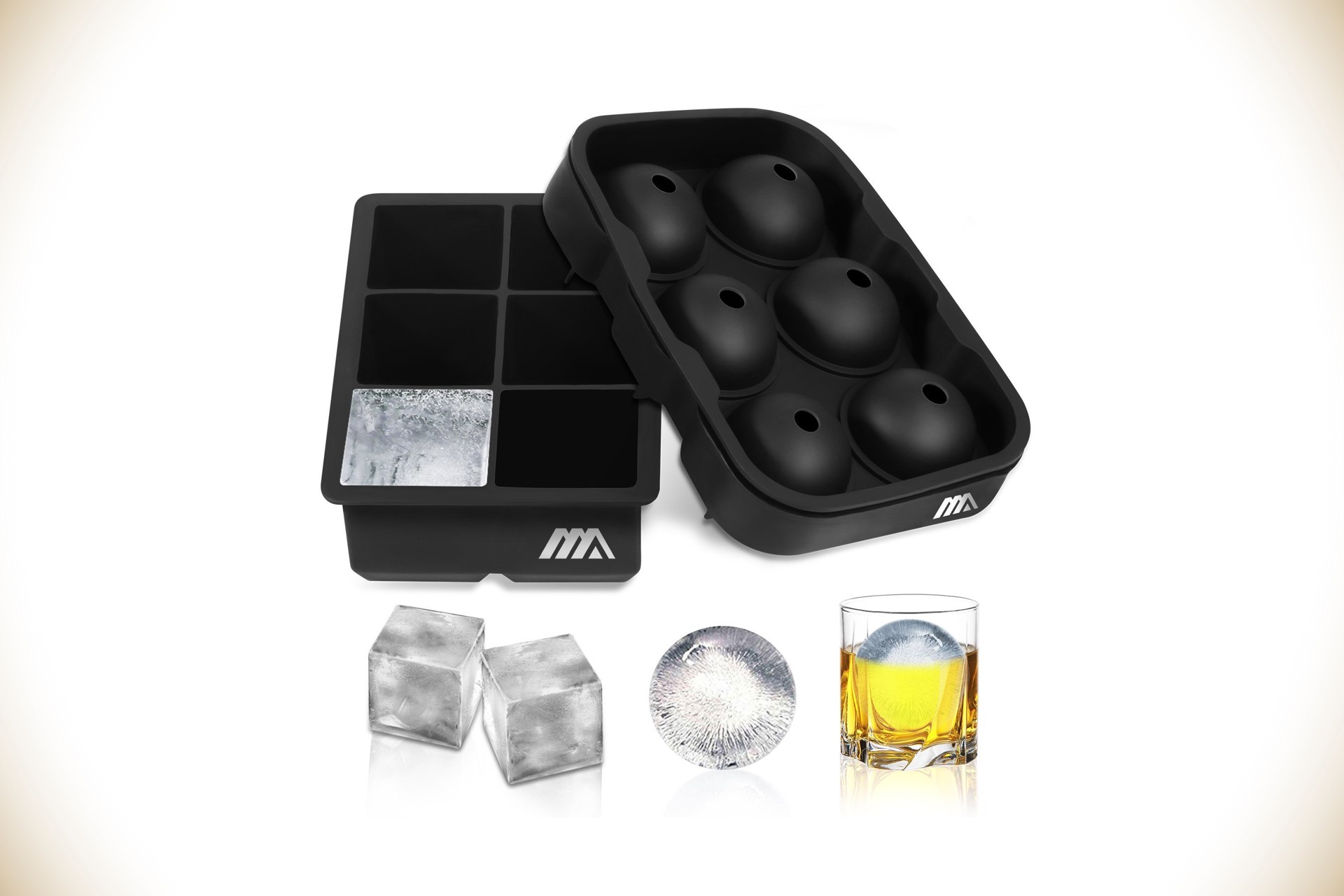 Adoric Set of Ice Cube and Ice Sphere Trays